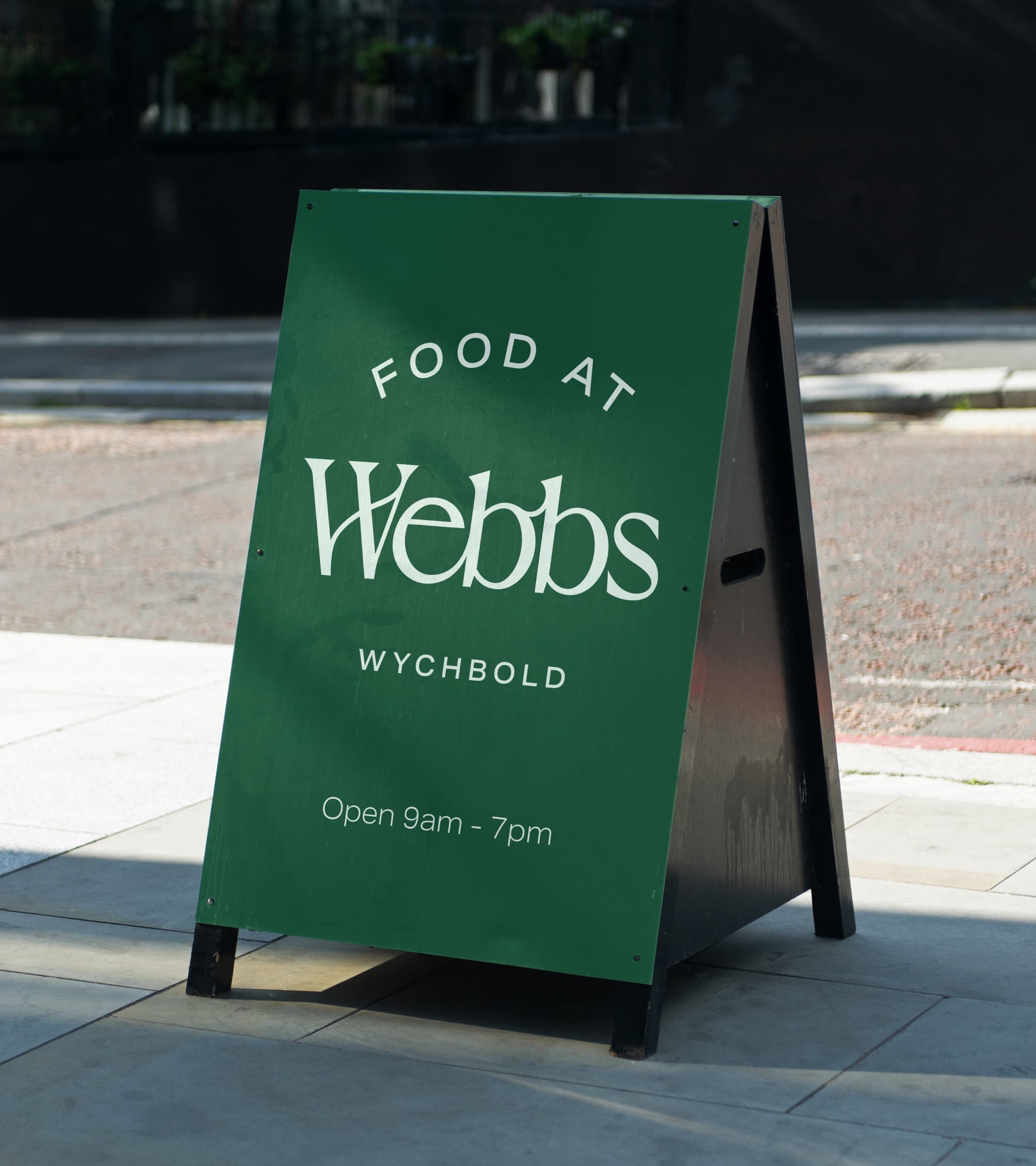Food at Webbs Signage