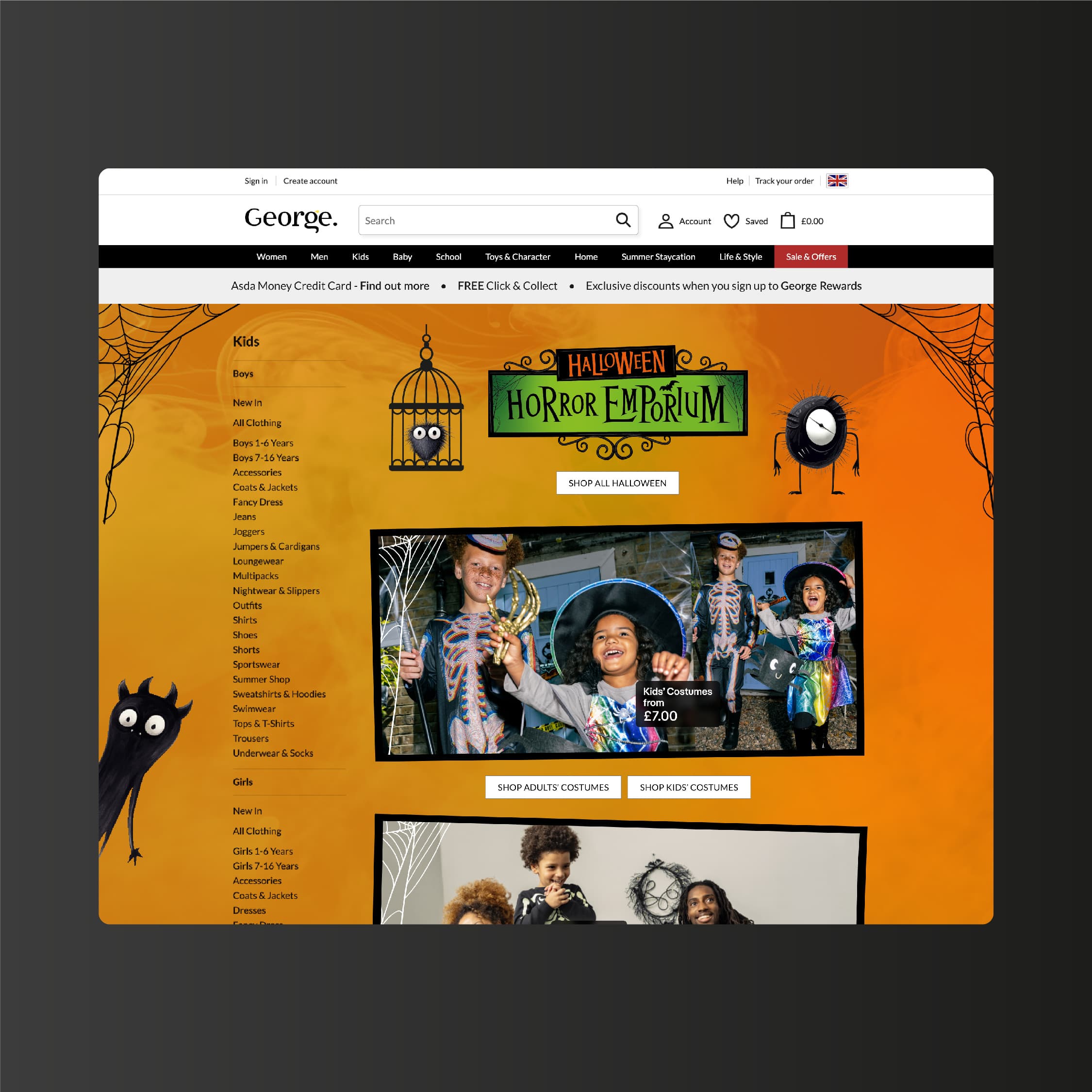 George at Asda Halloween campaign — The One Off
