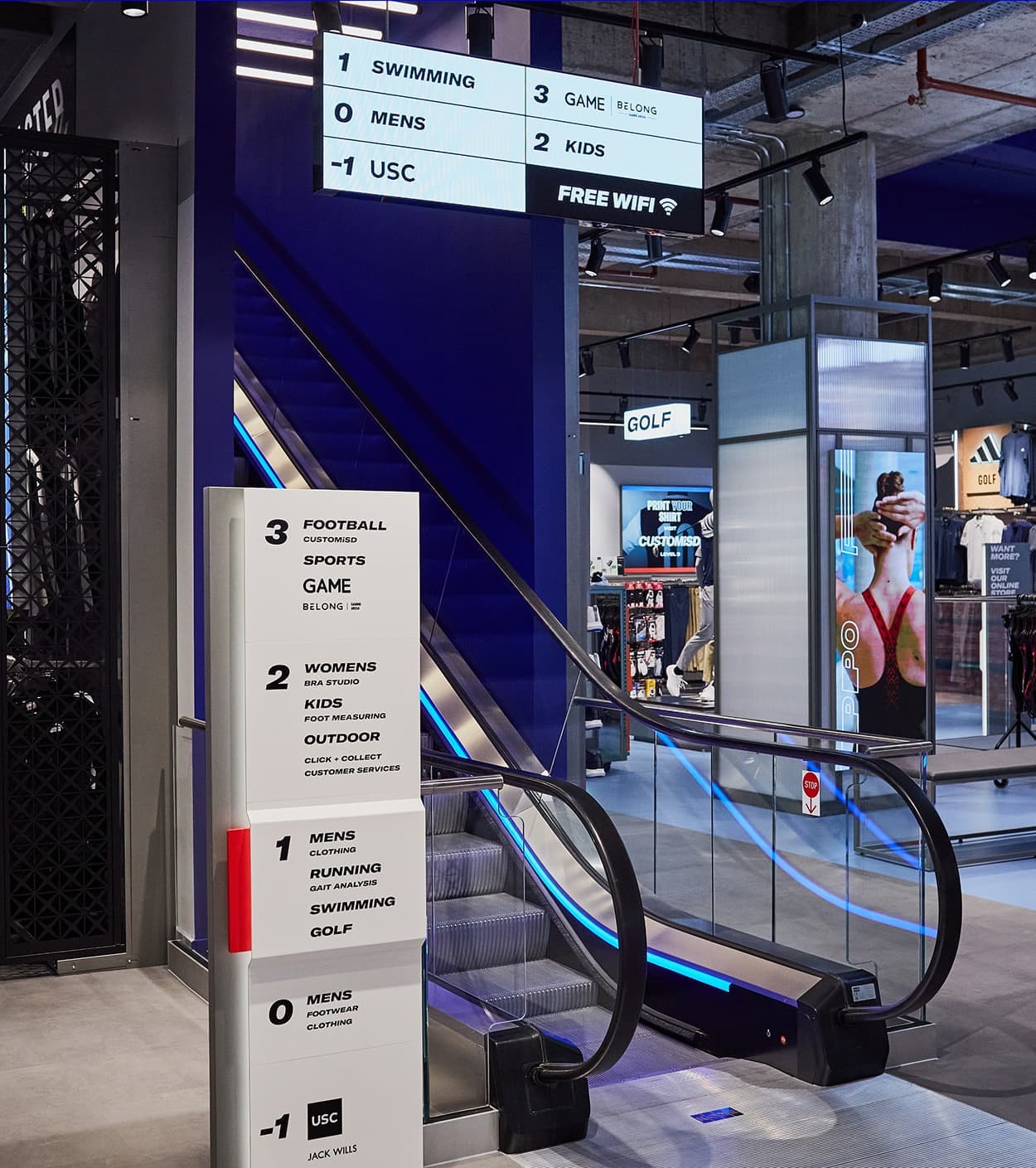 Sports Direct wayfinding and signage design — The One Off