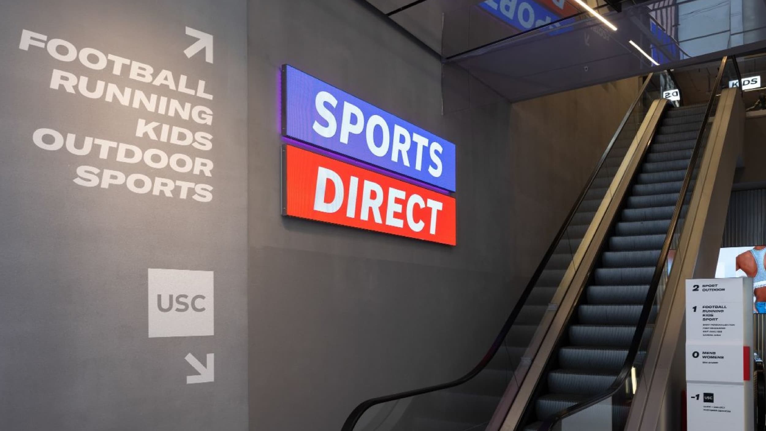 Sports Direct wayfinding and signage design — The One Off