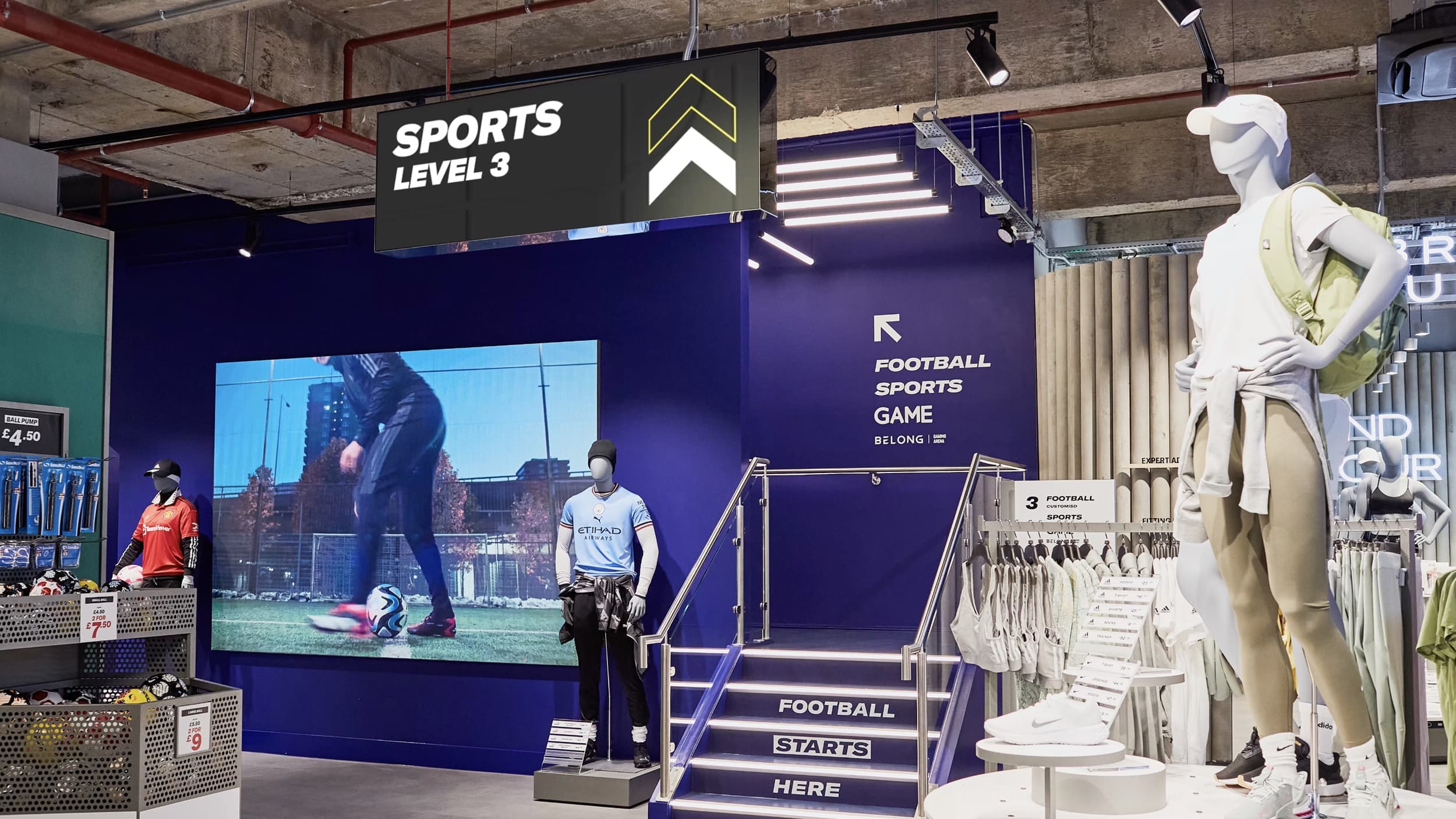 Sports Direct wayfinding and signage design — The One Off