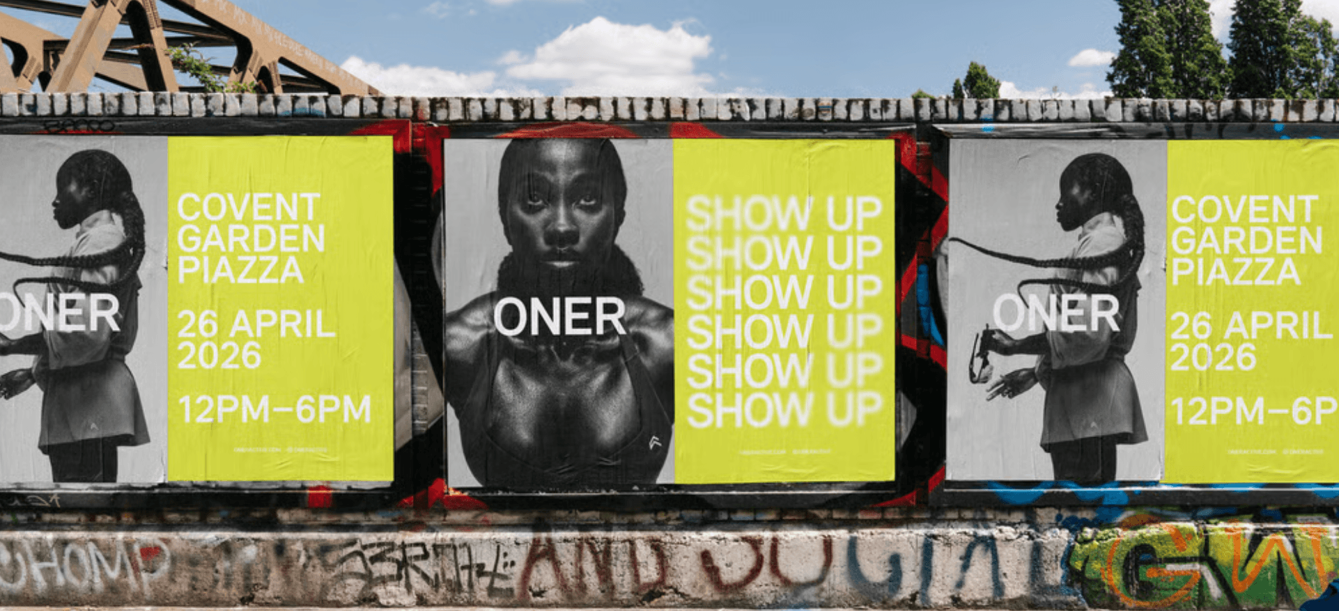 ONER Active Show Up posters, Covent Garden Piazza